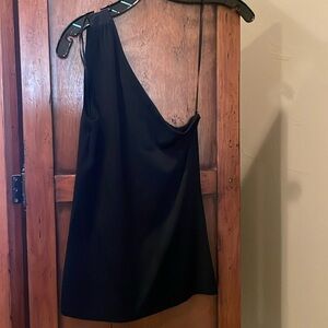 Ann Taylor one shoulder black top